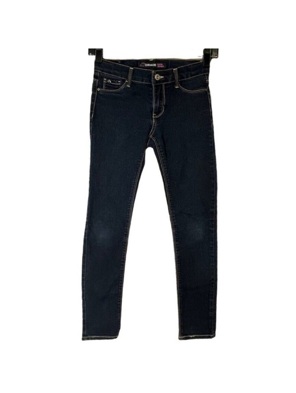 Jordache Girls Super Skinny Jeans Size 10 Dark Rinse Wash Adjustable Waist Denim
